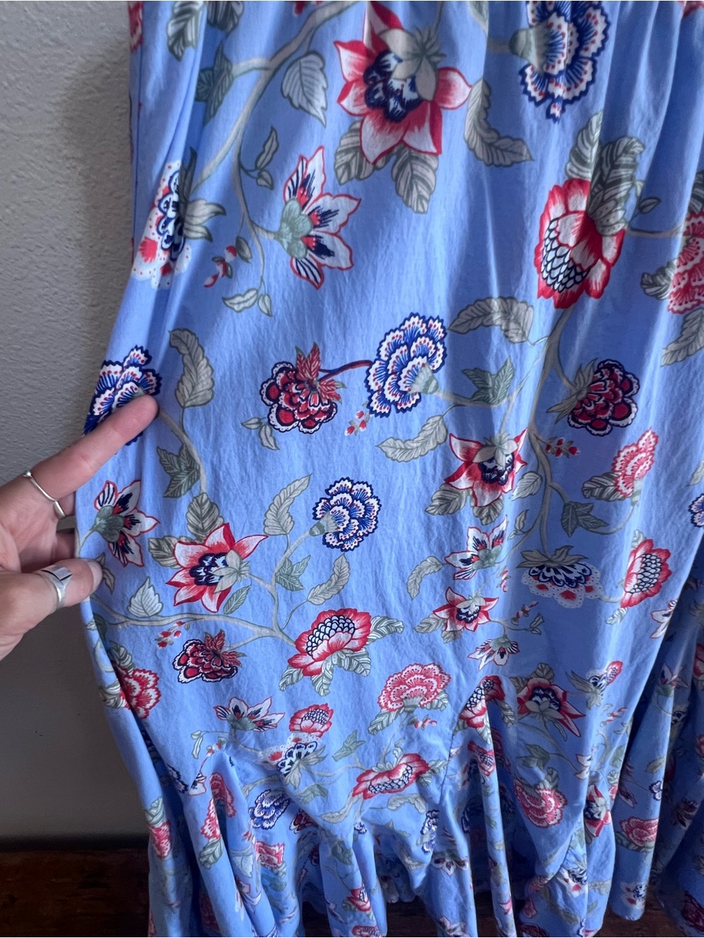 LOFT Blue Floral Maxi Skirt - Picture 3 of 9